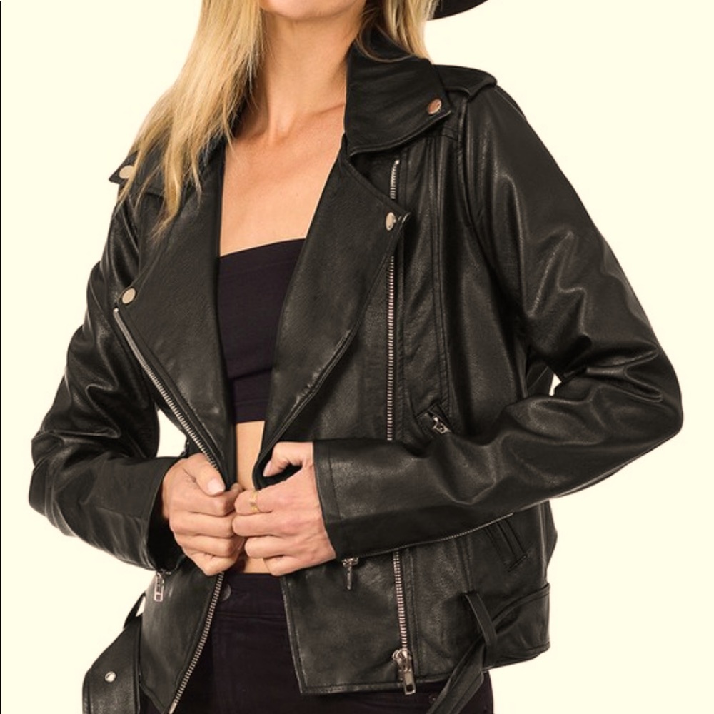 Black Faux leather jacket